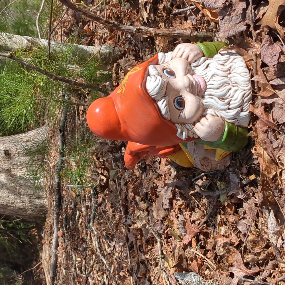 Vintage Joyful Blue-Eyed Norwegian Ceramic Garden Gnome
